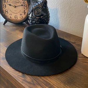 Black Felt wide brim hat